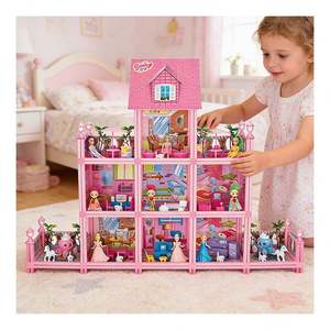 Casa de Muñecas Tipo Mansión Grande para Niños, con Dormitorio, Cocina, Baño y Muebles, Juego de Imitación, Regalo para Niños - Product Image 3