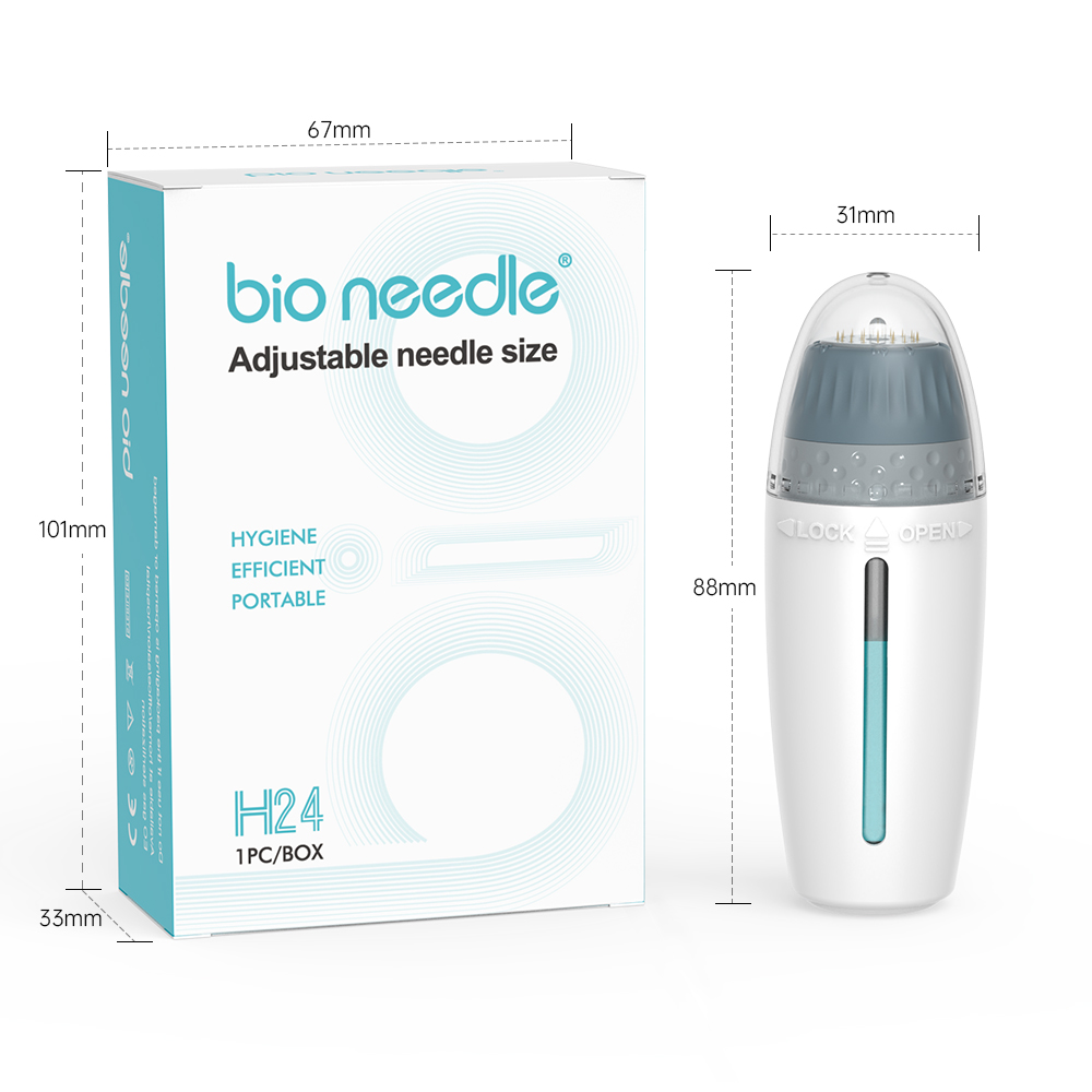 Mesotherapy Ampoule Bio เข็ม H24เข็มแสตมป์ไฮดราสามารถปรับความยาวของเข็มได้
