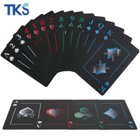 Bahan berwarna hitam Solid PVC/kartu PC plastik kartu klub hitam Glossy/kartu hitam Matte pencetakan Offset