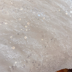 Bianco francese squisito tessuto di pizzo elegante con perline morbido al tatto abito da sposa con paillettes Base velo fiore foglia <span class=keywords><strong>accessori</strong></span> in pizzo - Product Image 4