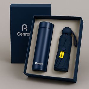 Kit cadeau exécutif : Bouteille d'eau isotherme et parapluie automatique fabriqués en Chine - Product Image 5
