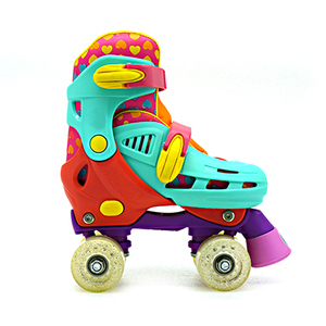 Chaussures de sport personnalisées en plastique dur pour enfants Quad <span class=keywords><strong>Roller</strong></span> réglable professionnel <span class=keywords><strong>avec</strong></span> <span class=keywords><strong>bouton</strong></span> poussoir facile à résister aux chocs - Product Image 3