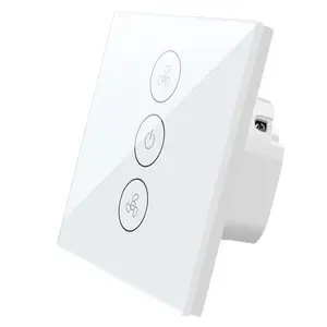 Eu Glas Panel Board Telefoon App Controlled Smart Wifi Touch Power Elektrische Ventilator Verlichting Dimbare Schakelaar