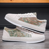 Nouvelles baskets décontractées respirantes en toile tissée pour hommes, style automne, chaussures tendance