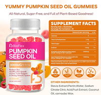 Gomitas de Aceite de Semilla de Calabaza con Sabor a Frambuesa de Marca Privada con Saw Palmetto, Suplemento para Cabello, Piel y Uñas para Mujeres y Hombres