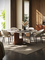 Chaises de salle à manger rondes de style luxe léger pour la maison, table à manger minimaliste haut de gamme