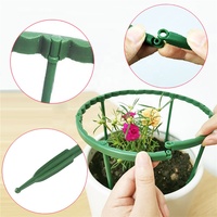 Support de fleurs en plastique semi-circulaire 15/25 cm, piquets de support pour plantes, support demi-rond en forme de U pour jardin