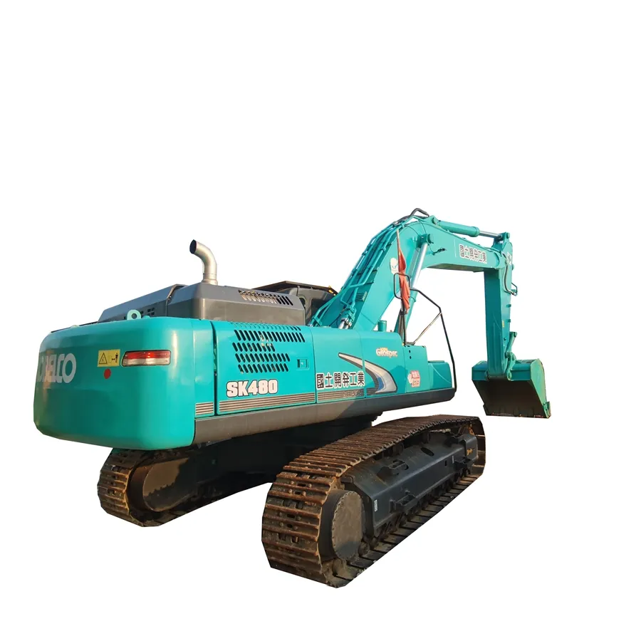 Kullanılan verimli ağır inşaat ekipmanları kobelco Sk480 ekskavatör ikinci el toprak hareketli kazıcı Sk480