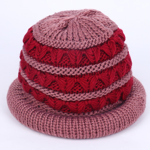 Chunky Wool Floral Knit <b>Hat</b> For Women <b>Warm</b> Fleece Lined Winter Bonnet 56-58Cm Acrylic Blend <b>Hat</b> - Product Image 4