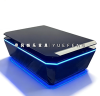 Table basse LED de luxe moderne, table de bar futuriste noire lumineuse pour discothèque, KTV, mobilier de salon