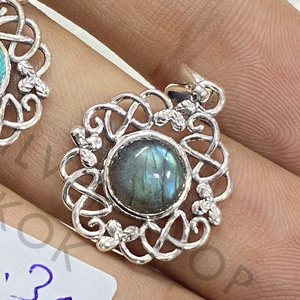 Dije de Plata de Ley con Diseño Artístico y Piedra Preciosa, Hecho a Mano para Joyería Fina de Plata - Product Image 3