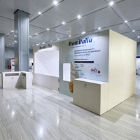 Stand d'exposition moderne personnalisé facile à monter en 30 minutes, taille modulaire 10x20, stand en bois réutilisable pour exposition