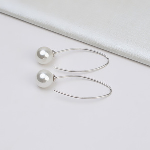 Boucles d'oreilles en argent S925 avec pampilles en forme d'éclair et 5 à 8 perles JG5275, accessoires de bijoux faits à la main dans un plateau vide pour le bricolage - Product Image 1