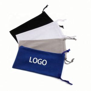Bolsa para Gafas de Sol Personalizada con Logotipo, Bolsa de Microfibra Negra y Blanca de Alta Calidad para Gafas de Sol con Logotipo Personalizado al por Mayor - Product Image 1
