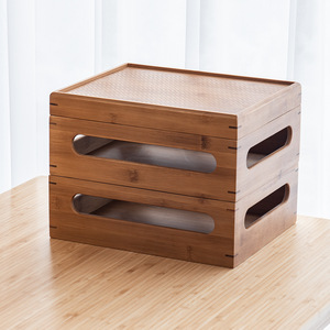 Chinese Style Bamboo <b>Storage</b> Box <b>With</b> Lid Multi Layer Desktop Organizer For Study Room Or <b>Dressing</b> <b>Table</b> Solid Wood Furniture - Product Image 4