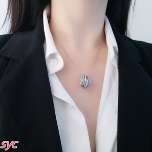 Collana Trendy di Design con Cristalli Naturali Colorati e Lucidi a Doppio Cerchio, Regalo per Donne e Coppie - Product Image 4