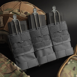 Premium 1000D BSCI Fábrica de tiro al aire libre Single <span class=keywords><strong>trouble</strong></span> doble kangroo stacker Tactical Mag Pouch - Product Image 1