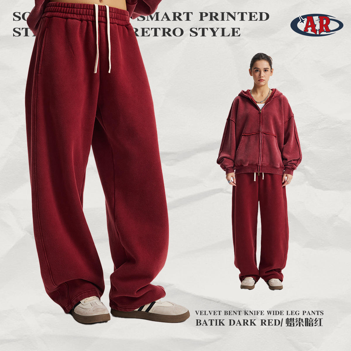 กางเกง K06-ค้างคาวสีแดงเข้ม