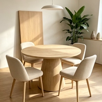 Meubles de salle à manger de luxe de style farmhouse sur mesure, table ronde en bois moderne pour 6 personnes