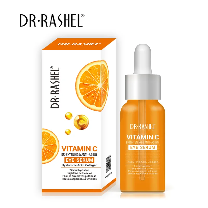 DR.Rashel serum Mata vitamin C 30ml, serum Perawatan Mata anti Penuaan memudarkan garis halus melembabkan mendalam