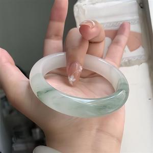 Mode Armband Großhandel 52-56mm natürliche Myanmar Violet Jadeit Jasper Jade Armreif Charm Armreifen - Product Image 3