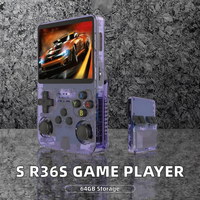 Console de jeu portable S R36S avec 64 Go de stockage, plus de 10 000 jeux vidéo rétro, écran de 3,5 pouces, système de jeu efficace