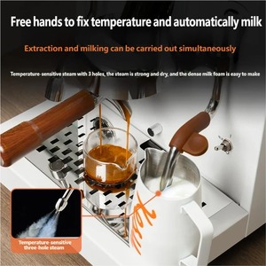 เครื่องชงกาแฟเอสเพรสโซแบบกึ่งอัตโนมัติ 15 บาร์ ระดับมืออาชีพ ทำจากสแตนเลสสตีล  ตั้งโปรแกรมได้ ใช้งานได้หลากหลาย สำหรับการชงกาแฟเชิงพาณิชย์ - Product Image 2