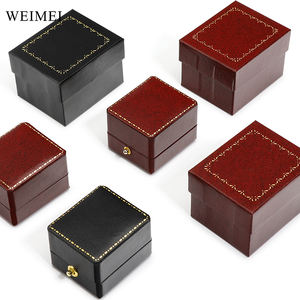 Caja de anillo negro de estilo antiguo WEIEMI caja de anillo de joyería arabesca de línea de estampado de oro con caja exterior de gama alta - Product Image 5