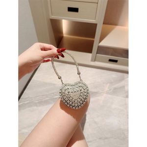 Herzförmige Clutch Strass Abendtaschen für Damen Frauen Abschlussball Gold Kristall Handtasche - Product Image 3