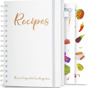 LABON Custom <strong>Recipe</strong> <strong>Book</strong> <strong>to</strong> <strong>Write</strong> <strong>in</strong> Own <strong>Recipes</strong> Spiral Hardcover Blank Personal Family Cookbook Gold Foil Journal - Product Image 5