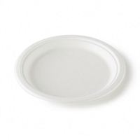 Assiette biodégradable en bagasse de canne à sucre à 3 compartiments – Contenant alimentaire pour fêtes, blanc, tailles 9''/10''/12''