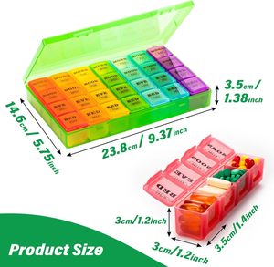 Hot Sale Rainbow Weekly <b>Pill</b> Medicine <b>case</b> 28 <b>Case</b> Plastic <b>Pill</b> Box Daily <b>Pill</b> Box - Product Image 4
