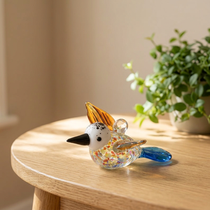 Figura de Pájaro de Vidrio Soplado a Mano, Colorida, Adorno de Mesa Art Deco para Bodas y Bautizos, Decoración Contemporánea para el Hogar - Product Image 4
