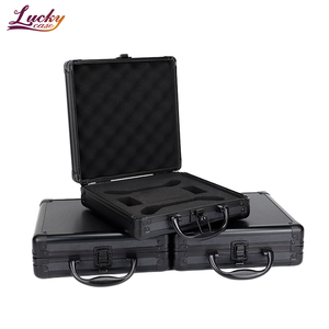 Estuche de Transporte de Aluminio Negro de Alta Calidad, Estuche de Herramientas Pequeño y Portátil con Interior de Espuma Moldeada, Maletín de Almacenamiento para Viajes - Product Image 1