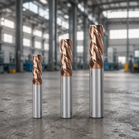 HRC 55 Alloy Carbide End Mill Baja 2/3 Mata Pisau Tungsten Carbide Milling Cutter Alat Mesin CNC Sudut Helix 45 OEM