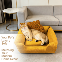 Canapé-lit orthopédique pour animaux de compagnie Pet Duke, pour chiens, chats et petits animaux, écologique, moderne, durable, en mousse à mémoire de forme, auto-ajustable, avec boîte amovible