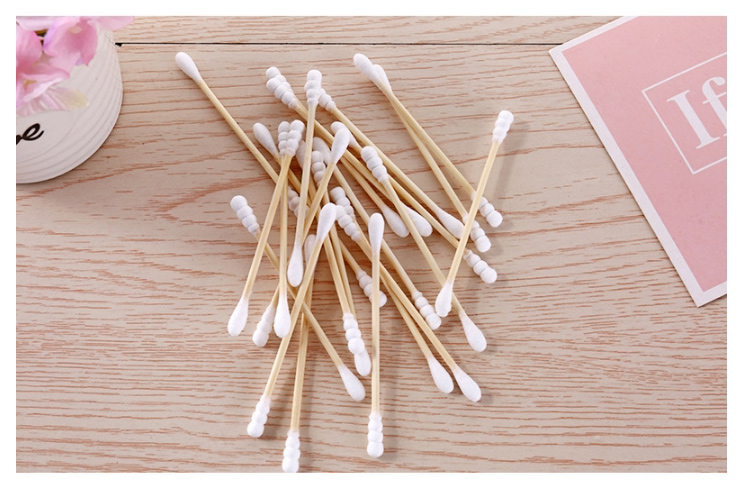 lameila oem竹炭化妆品耳芽一次性200pcs白色可生物降解清洁木棉拭子a