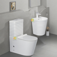 Lavabo mural élégant pour salle de bain, lavabo rond en céramique facile à nettoyer, lavabo mural suspendu