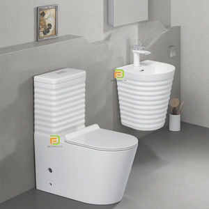 Lavabo mural élégant pour salle de bain, lavabo rond en céramique facile à nettoyer, lavabo mural suspendu - Product Image 4