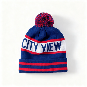 OEM Design Winter Warm <strong>Beanie</strong> <strong>Pom</strong> <strong>Pom</strong> Ski Cap Football Team Jacquard Knitted Sport Bobble Hats <strong>Beanies</strong> - Product Image 2