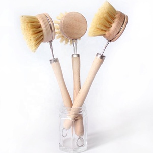 Sikat Pembersih Dapur Panjang, Peralatan Pembersih Rumah Tangga, Aksesoris Sikat Gosok Kayu Custom, Sikat Cuci Piring Bambu dengan Kepala yang Dapat Dilepas - Product Image 5
