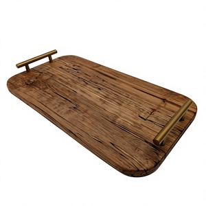 Plateau de service en bois artisanal B.S INTERNATIONAL pour décoration de mariage, écologique, avec poignées de luxe, compatible lave-vaisselle et micro-ondes - Product Image 5