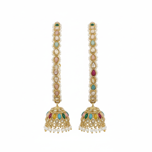 Ensemble de bracelets élégants plaqués or avec pierres en cristal et perles, bijoux de mode traditionnels pour femmes, pour collection festive et de soirée. - Product Image 2
