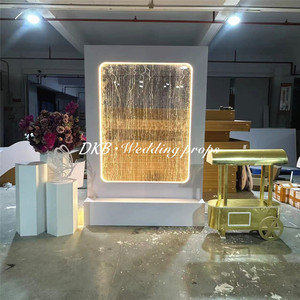 Insegna di Benvenuto a Cascata in Metallo Bianco per Matrimoni, Fontana d'Acqua Decorativa per Ingresso, Vendita Diretta dalla Fabbrica DKB - Product Image 3