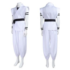 Costume <span class=keywords><strong>de</strong></span> Ryomen Sukuna, tenue <span class=keywords><strong>de</strong></span> kung-fu blanche avec autocollants <span class=keywords><strong>de</strong></span> <span class=keywords><strong>tatouage</strong></span>, costume <span class=keywords><strong>de</strong></span> cosplay complet <span class=keywords><strong>pour</strong></span> la scène Ryomen Sukuna contre Megumi - Product Image 3