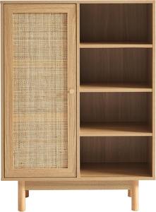 Fabbrica porta in Rattan mobile espositore in legno con ripiani regolabili per cucina pranzo soggiorno - Product Image 4