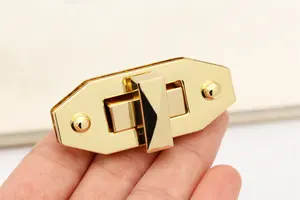 Custom Design Twist Lock Fashion Bag Gold Purse Locks Metal Bags Hardware Handbag Lock Hardware For Bags