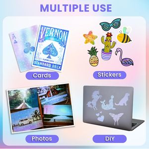 Broken Glass Holographic A4 Adhesive Overlay Sheet Water Resist Cold <strong>Laminating</strong> Protective BOPP Film for Seal <strong>Document</strong> - Product Image 6