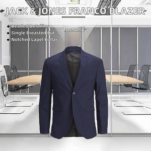 <span class=keywords><strong>JACK</strong></span> & <span class=keywords><strong>JONES</strong></span> Blazer Franco da uomo monopetto con perline (confezione da 1) - Product Image 2