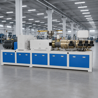 Machine d'extrusion de tuyaux à double vis et quatre tubes en PVC avec PLC et boîte de vitesses